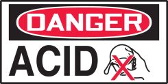 OSHA Danger Safety Label: Acid