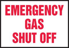 Safety Label: Emergency Gas Shut Off