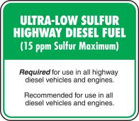Safety Label: Ultra-Low Sulfur Highway Diesel Fuel