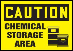 OSHA Caution Safety Label: Chemical Storage Area