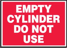 Safety Label: Empty Cylinder - Do Not Use