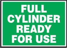 Safety Label: Full Cylinder Ready For Use