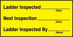 Safety Label: Ladder Inspected, Next Inspection, Ladder Inspected By