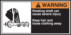 ANSI Warning CEMA Label: Rotating Shaft Can Cause Severe Injury