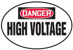 OSHA Danger Safety Label: High Voltage