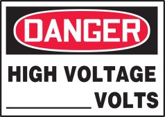 OSHA Danger Safety Label: High Voltage