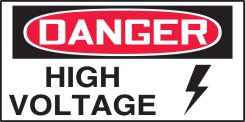 OSHA Danger Safety Label: High Voltage - Voltage Graphic