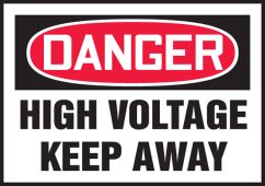 OSHA Danger Safety Label: High Voltage - Keep Away