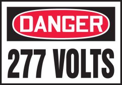 OSHA Danger Safety Label: 277 Volts