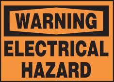 OSHA Warning Safety Label: Electrical Hazard