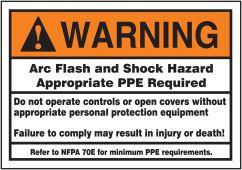 Arc Flash Protection Labels: Arc Flash and Shock Hazard PPE Required