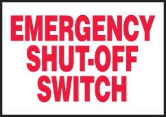 Electrical Safety Label: Emergency Shut-Off Switch