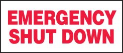 Safety Label: Emergency Shut Down