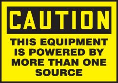 OSHA Caution Electrical Safety Label: This Equipment Is Powered By More Than One Source