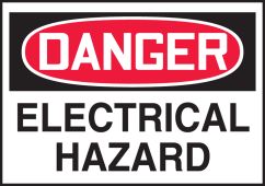 OSHA Danger Safety Label: Electrical Hazard