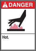 ANSI Danger Safety Label: Hot.