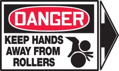 OSHA Danger Safety Label: Keep Hands Away From Rollers