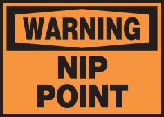 OSHA Warning Safety Label: Nip Point