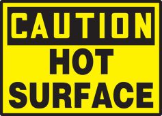 OSHA Caution Safety Label: Hot Surface