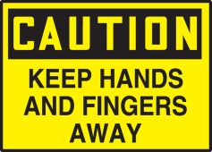 OSHA Caution Safety Label: Keep Hands And Fingers Away