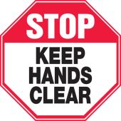 Stop Safety Label: Keep Hands Clear