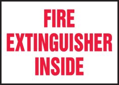 Safety Label: Fire Extinguisher Inside