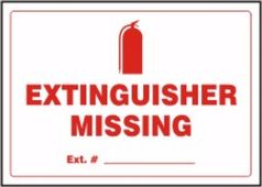 Safety Labels: Extinguisher Missing - Ext. #