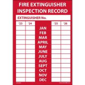 Fire Safety Label: Fire Extinguisher Inspection Record