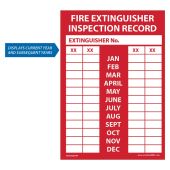 Fire Safety Label: Fire Extinguisher Inspection Record