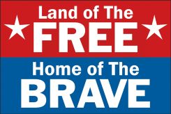 Hard Hat Sticker: Land of the free home of the brave