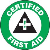 Hard Hat Stickers: Certified First Aid