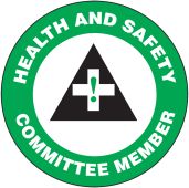 Hard Hat Stickers: Health And Safety Committee Member