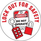 Hard Hat Stickers: Lock Out For Safety