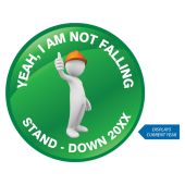 Hard Hat Sticker: Yeah I'm Not Falling - Stand-Down