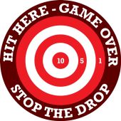 Hard Hat Stickers: Hit Here - Game Over - Stop The Drop