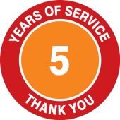 Hard Hat Stickers: Years Of Service - Thank You