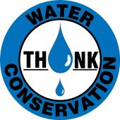 Hard Hat Stickers: Think, Water Conservation