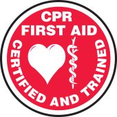 Hard Hat Stickers: CPR/First Aid Certified And Trained
