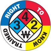 Hard Hat Stickers: Right To Know Trained