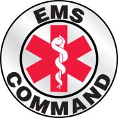 Emergency Response Reflective Helmet Sticker: EMS Command