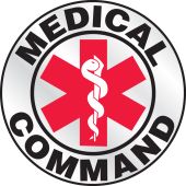 Emergency Response Reflective Helmet Sticker: Medical Command