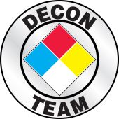Emergency Response Reflective Helmet Sticker: Decon Team