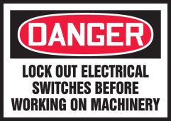 Lockout / Tagout Safety Labels