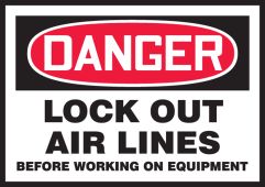 Lockout / Tagout Safety Labels