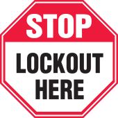Lockout/Tagout Label: Stop - Lockout Here
