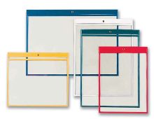 JOB TICKET HOLDER, 9X12, 8 MIL HEAVY DUTY CLEAR VINYL, BRASS EYELET, 25/PK