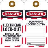 DANGER ELECTRICIAN LOCK-OUT TAG