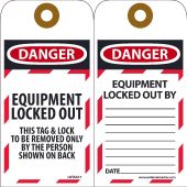 DANGER EQUIPMENT LOCKED OUT TAG
