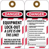 DANGER EQUIPMENT LOCK-OUT A LIFE IS ON THE LINE! TAG