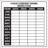 Semi-Custom Inspection Label: 4 Year